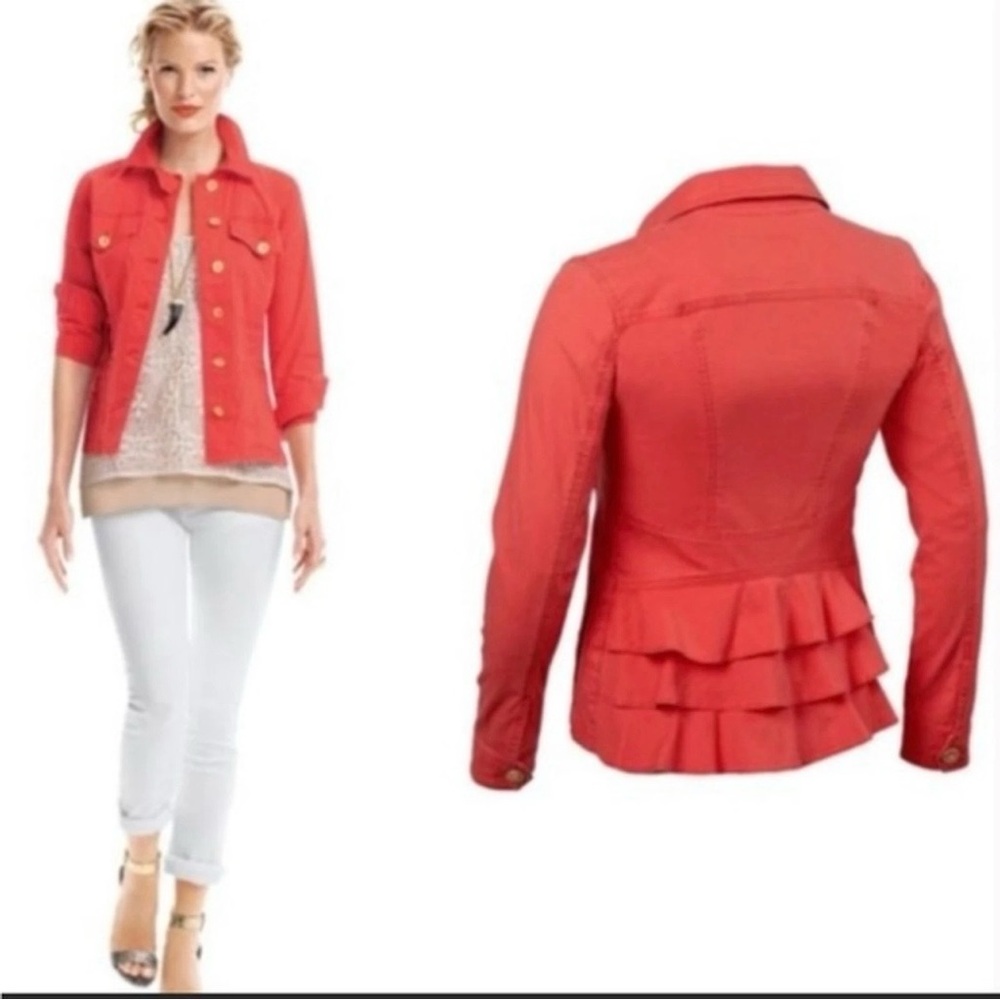 Cabi Taylor Ruffle Hem Utility Jacket